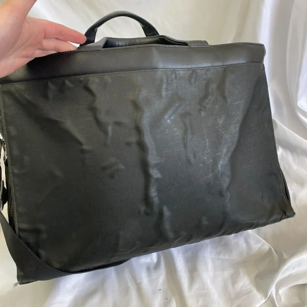 TUMI Laptop Bag Leather Nylon Briefcase Business Travel 2961D Crossbody Messenge
